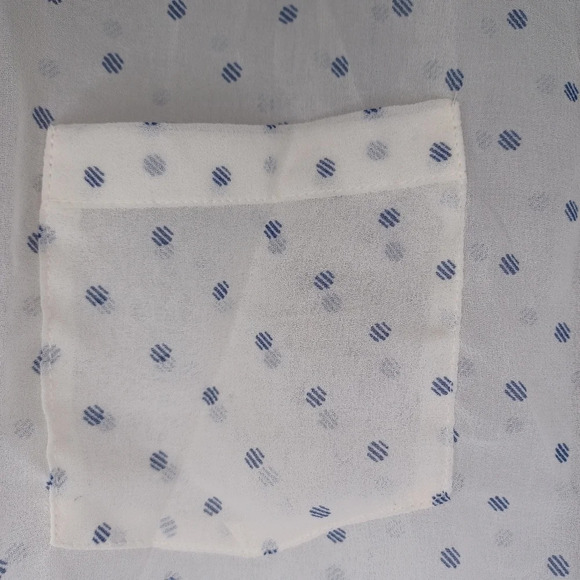 Aeropostale sheer blue polka dot button-down shirt - Picture 6 of 10